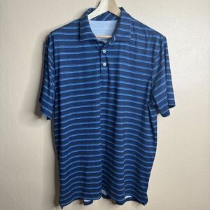Southern Tide Shirt Mens XL Blue Polo Short Sleeve Striped Golf Outdoors